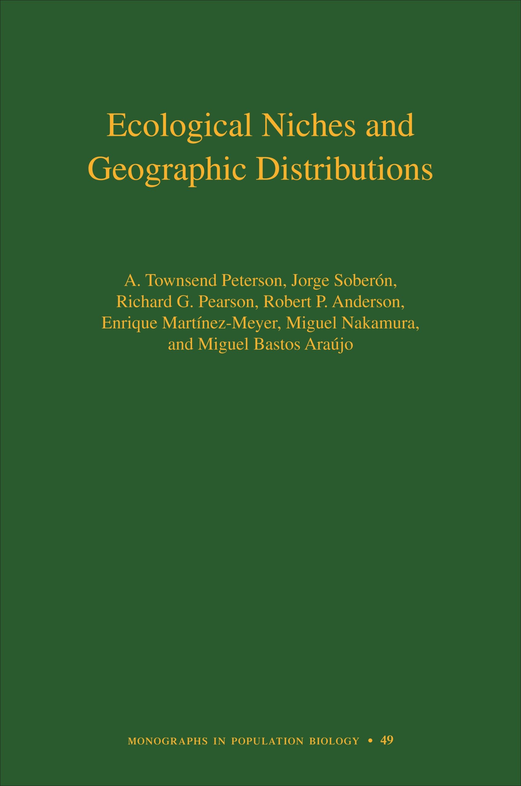 Ecological Niches and Geographic Distributions Cover