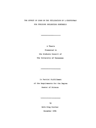 Title page from The effect of corn on the utilization of L-tryptophan for pyridin