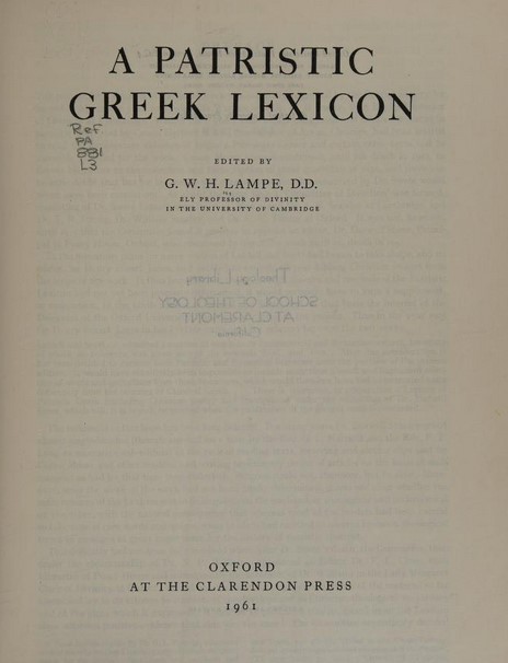 a patristic greek lexicon