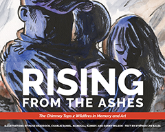Rising from the Ashes: The Chimney Tops 2 Wildfires in Memory and Art, University of Tennessee Press (Drawing on book jacket is “A Family Embraces Their Well-Being” by Paige Braddock, showing a family hugging each other)